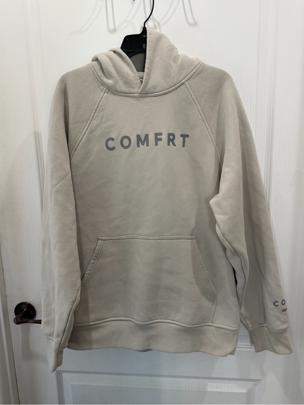 COMFRT Men's Cream Pullover Hoodie